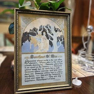 Antique 1925 Sweetheart of Mine Framed Art Print E.M. Brainerd